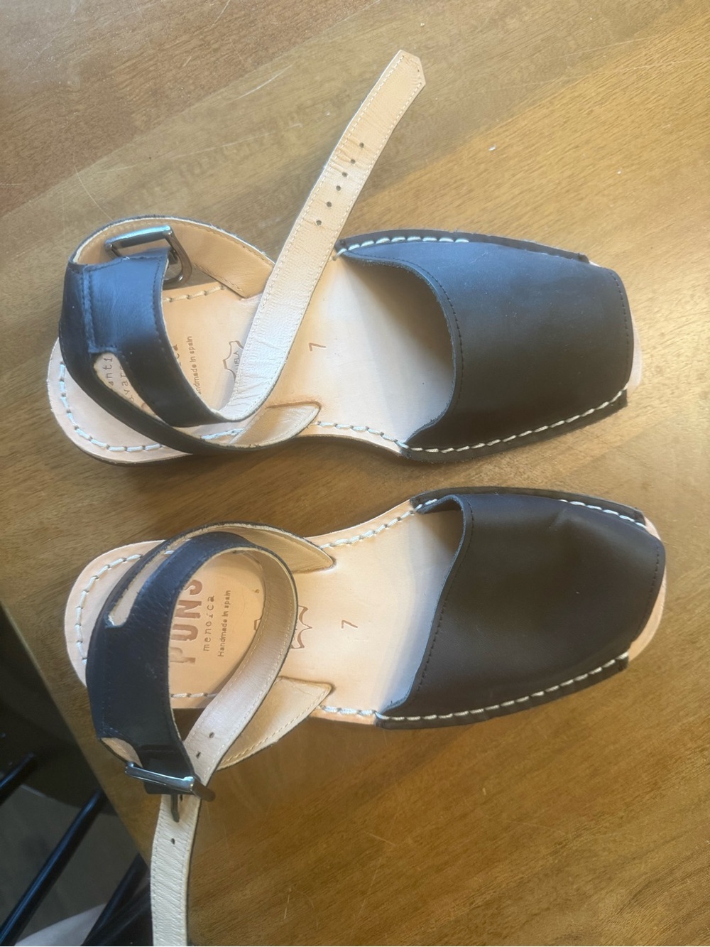 Classic Black Leather Women's Sandals with Ankle Strap